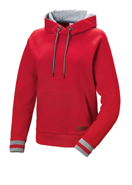 Sweatshirt with hood, red, women, S
