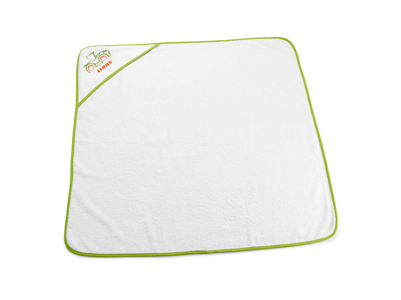 Hooded bath towel, white, baby
